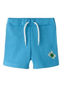 Sweatshorts name it "NMMFRESNO NREG SWE SHORTS UNB BOX PB", Jungen, Gr. 116, N-Gr, cyaneus, Sweatware, Obermaterial: 60% Baumwolle, 40% Polyester, bedruckt, unifarben, normal kurz, Hosen Sweatshorts