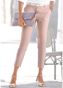 Chinohose Lascana, Damen, Gr. 38, N-Gr, rosa (ros&eacute;), Web, Obermaterial: 52% Polyester, 46% Baumwolle, 2% Elasthan, unifarben, figurbetont 7/8-L&auml;nge, Hosen Chinohose, in verk&uuml;rzter L&auml;nge, Stoffhose in schmaler Passform, casual-chic, Topseller