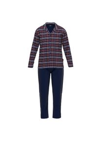 G&ouml;tzburg Schlafanzug G&Ouml;TZBURG "Pyjama", Damen, Gr. XL, rot (rot, blau), Obermaterial: 100% Baumwolle CO., Homewear-Sets Schlafanzug