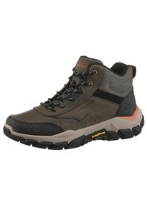 Trekkingschuh Skechers "SANTORO-HOPKINS", Herren, Gr. 41, gr&uuml;n (olivgr&uuml;n), Leder, Mesh, Synthetik, Schuhe Trekkingschuh, Freizeitschuh, Schn&uuml;rboots mit Air-Cooled Memory Foam