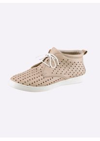 Schn&uuml;rschuh Heine, Damen, Gr. 41, sand, Glattleder, Leder, Schuhe Schn&uuml;rschuh