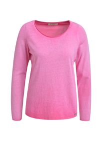 Smith & Soul Langarmshirt SMITH & SOUL, Damen, Gr. XL, fuchsia, Strick, Obermaterial: 50% Baumwolle, 50% Polyester, unifarben, regular fit normal, Rundhals, eingefasste Kante, Shirts Langarmshirt, tiefer Rundhals, regular fit