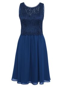 Abendkleid Vera Mont "Abendkleid mit Spitze", Damen, Gr. 40, EURO, blau (festival blau), 100% Polyester PES., Kleider Abendkleid