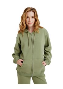 Hoodie Roxy "Surf Stoked Zipped Brushed", Damen, Gr. XL, oil gr&uuml;n, Obermaterial: 60% Walkfrottier, 40% Microfaser;, Sweatshirts Hoodie