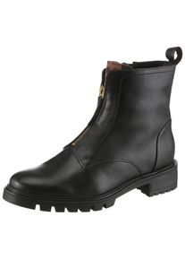 Stiefelette Ara "TULSA", Damen, Gr. 3,5 (36), schwarz (schwarz, leo), Glattleder, unifarben mit Farbeinsatz, Schuhe Stiefelette, Boots, Winterboots in Weite G (= weit)