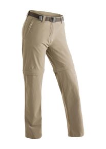 Outdoorhose Maier Sports "Nata 2", Damen, Gr. 22, Kurzgr&ouml;&szlig;en, beige (dunkelbeige), 90% Polyamid, 10% Elasthan, Hosen Outdoorhose, Damen Zip-Off Wanderhose, atmungsaktive Trekkinghose, Regular Fit