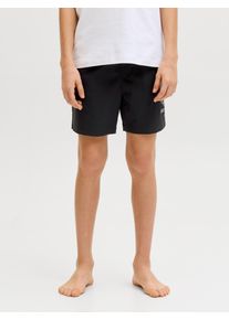 Jack & Jones Badeshorts JACK & JONES JUNIOR "JPSTMAUI WAVE LOGO SWIM SHORTS SN JNR", Kinder, Gr. 176, N-Gr, schwarz, Web, Polyester, unifarben, Badehosen Badeshorts