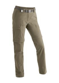 Outdoorhose Maier Sports "Inara slim zip", Damen, Gr. 80, Langgr&ouml;&szlig;en, beige (dunkelbeige), 90% Polyamid, 10% Elasthan, Hosen Outdoorhose, Damen Zip-Off Wanderhose, atmungsaktive Trekkinghose, Slim Fit