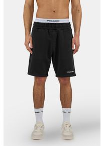 Sweatshorts Pegador "LOGO HEAVY SWEAT SHORTS", Damen, Gr. L, N-Gr, washed schwarz, wei&szlig;, Sweatware, Obermaterial: 80% Baumwolle, 20% Polyester, unifarben, regular fit normal, Hosen Sweatshorts, Baumwollmischung, regular fit