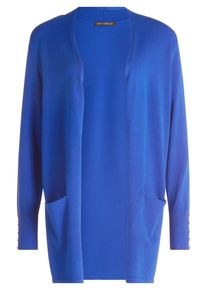 Strickjacke Betty Barclay "Feinstrickjacke mit Taschen", Damen, Gr. 44, blau (adria), Obermaterial: 72% Viskose CV. 28% Polyamid PA., Strickjacken Strickjacke