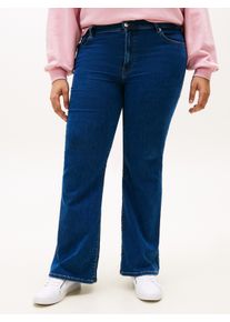 Weite Jeans Tommy Hilfiger Curve "CRV DNM EMI FLARE RW", Damen, Gr. 52, N-Gr, emi, Denim/Jeans, Obermaterial: 82% Baumwolle, 16% Polyester, 2% Elasthan, unifarben, weit kn&ouml;chellang, Jeans Weite Jeans, in gro&szlig;en Gr&ouml;&szlig;en, in ausgestellter Form