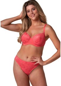 After Eden D-cup & up String "Anna", Damen, Gr. XL, pink (bright pink), Spitze, Obermaterial: 85% Polyamid, 15% Elasthan. Zwickel: 100% Baumwolle, AFTER EDEN D-CUP & UP, gemustert, unifarben, k&ouml;rpernah, Unterhosen String, Mit Spitze, feminin, bequem, weich, elastisch, leicht transparent