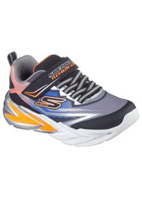 Lauflernschuh Skechers "FLEX-GLOW ULTRA LIGHTS", M&auml;dchen, Gr. 25, bunt (schwarz, multi), Lederimitat, Textil, kontrastfarbene Details, Schuhe Lauflernschuh, Blink,-Klettschuh zum Schl&uuml;pfen, Neon, Gr&ouml;&szlig;enschablone zum Download