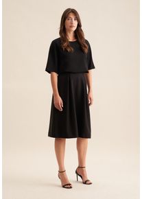 Midirock Seidensticker "Schwarze Rose", Damen, Gr. 42, schwarz, 64% Polyester, 31% Viskose, 5% Elasthan, unifarben, normal, R&ouml;cke Midirock