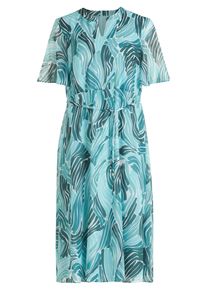 BETTY & CO Chiffonkleid BETTY & CO "Chiffonkleid mit Fl&uuml;gel&auml;rmeln", Damen, Gr. 42, EURO, blau (petrol, mint), 100% Polyester PES., Kleider Chiffonkleid