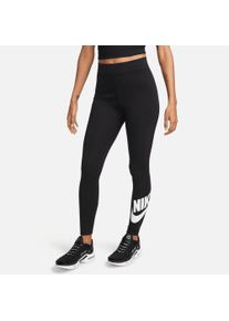Leggings Nike Sportswear "W NSW NK CLSC GX HR TIGHT FTRA", Damen, Gr. XS, N-Gr, schwarz-wei&szlig; (schwarz, wei&szlig;), Obermaterial: 47% Baumwolle, 41% Polyester, 12% Elasthan, Hosen Leggings