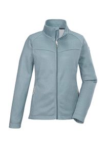 Fleecejacke Killtec "KOS 90 WMN FLC JCKT", Damen, Gr. 40, blau (royalblau), Oberstoff: 100% Polyester, Jacken Fleecejacke, Elegante Strickfleecejacke mit Stretch, Kinnschutz und Zipper-Taschen
