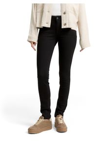 Skinny-fit-Jeans Tom Tailor "LUCIE Skinny", Damen, Gr. 26, L&auml;nge 34, blau (schwarz denim), Denim/Jeans, Obermaterial: 42% Baumwolle, 34% Polyester, 22% Viskose, 2% Elasthan. Futter: 100% Baumwolle, unifarben, slim fit lang, Jeans Skinny-fit-Jeans, mit Viskose und Stretch - 5-Pocket-Style