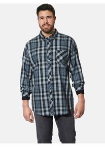 Karohemd CHARLES COLBY "Hemd DUKE PEREGRINE", Herren, Gr. 4XL, weit, blau (blau kariert), Obermaterial: 100% Baumwolle CO., Hemden Karohemd