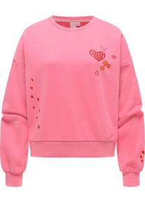 Rundhalspullover Ragwear "Sweater Wuss PP", Damen, Gr. S, rosa (pink), Obermaterial: 70% Baumwolle CO. 30% Polyester PES., Rundhals, &Auml;rmel ohne &Auml;rmelschlitz Rippb&uuml;ndchen, Pullover Rundhalspullover