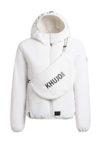 Outdoorjacke Khujo "Outdoorjacke Shelly2", Damen, Gr. M, wei&szlig; (sanftes wei&szlig;), Obermaterial: 100% Nylon NY. Obermaterial: Futter: 100% Nylon NY. 100% Polyester PES., gerade, hoch geschlossener Ausschnitt, eng Rollkanten, Jacken Outdoorjacke, packbare Damen &Uuml;bergangsjacke mit Tasche