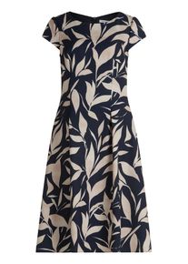 BETTY & CO Cocktailkleid BETTY & CO "Cocktailkleid mit Aufdruck", Damen, Gr. 36, EURO, bunt (dunkelblau, nature), Obermaterial: 90% Polyester PES. 10% Elasthan EL., Kleider Cocktailkleid