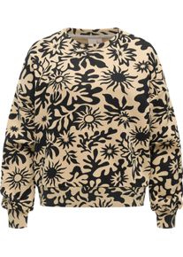 Rundhalspullover Ragwear "Sweater Wuss Print", Damen, Gr. XXL, beige (sand), Obermaterial: 70% Baumwolle CO. 30% Polyester PES., Rundhals, &Auml;rmel ohne &Auml;rmelschlitz Rippb&uuml;ndchen, Pullover Rundhalspullover