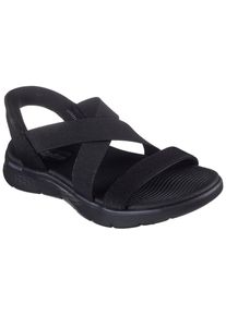 Sandale Skechers "GO WALK FLEX SANDAL-GLIMMER UP", Damen, Gr. 42, schwarz unifarben, Textil, Glitzer, Schuhe Sandale, Sommerschuh, Schlupfschuh mit Goga Mat Foatbed