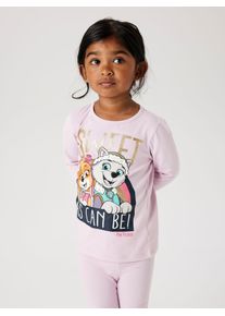 Langarmshirt name it "NMFDYS PAWPATROL LS TOP NOOS CPLG", M&auml;dchen, Gr. 110, rosa (winsome orchid), Jersey, Obermaterial: 95% Baumwolle, 5% Elasthan, bedruckt, regular fit h&uuml;ftlang, Rundhals, Shirts Langarmshirt, mit Paw Patrol Druck