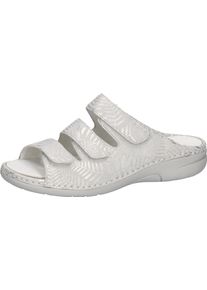Waldl&auml;ufer Pantolette WALDL&Auml;UFER "GUNNA", Damen, Gr. 3,5 (36), wei&szlig;, Veloursleder, metallic, Schuhe Pantolette, Klettschuh, Sommerschuh, Komfortschuh in Bequemweite G (= weit)