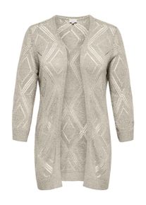 Strickjacke Only CARMAKOMA "CARPAMELA 4/5 OPEN CARDIGAN KNT", Herren, Gr. L, birch, Strick, Obermaterial: 55% Polyacryl, 45% Nylon, unifarben, V-Ausschnitt, Strickjacken Strickjacke