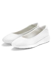 Ballerina Lascana "Freizeitschuh, Slipper, Halbschuh, Slip-On-Sneaker", M&auml;dchen, Gr. 35, wei&szlig;, Obermaterial: 100% Textilmaterial. Decksohle: 100% Textilmaterial. Futter: 100% Textilmaterial. Laufsohle: 100% Synthetik, unifarben, Schuhe Ballerina, zum Reinschl&uuml;pfen, leichte Mesh-Optik VEGAN, Topseller