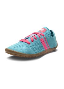 Barfu&szlig;schuh Leguano, Damen, Gr. 37, t&uuml;rkis, pink, Textil, Schuhe Barfu&szlig;schuh, Bequemschuh, Schn&uuml;rschuh mit Kontrastbesatz