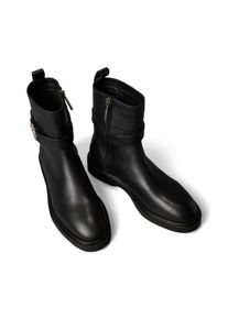 Stiefelette Calvin Klein "ANKLE BOOT W/ METAL LOGO", Damen, Gr. 41, schwarz, Leder, unifarben, Schuhe Stiefelette, Boots, Klassik-Stiefelette, Blockabsatz, mit Anziehlasche