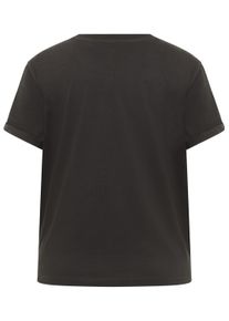 Kurzarmshirt Mustang "Damen Style Monroe", Damen, Gr. XL, schwarz, Jersey, 100% Baumwolle, Rundhals, Shirts Kurzarmshirt