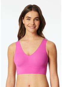 Bustier Schiesser "Invisible Soft", Damen, Gr. 42, N-Gr, 508, rot, Single Jersey, Obermaterial: 75% Polyamid, 25% Elasthan, bequem, BHs Bustier, Microfaser, Lasercut-Abschl&uuml;sse, V-Ausschnitt