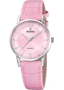 Quarzuhr Festina, rosa, Armbanduhren, Damen, Quarzuhr, Armbanduhr, Damenuhr, Lederarmband, analog