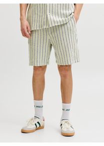 Jack & Jones Shorts JACK & JONES "JPSTJAIDEN COBA STRIPE JOG SHORT SRT SN", Damen, Gr. XXL, N-Gr, tea detail:stripes, Web, Obermaterial: 100% Baumwolle, gestreift, relaxed fit kniefrei, Hosen Shorts