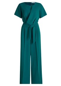 BETTY & CO Jumpsuit BETTY & CO "Jumpsuit mit Bindeg&uuml;rtel", Damen, Gr. 46, EURO, blau (deep teal), Obermaterial: 100% Polyester PES., Overalls Jumpsuit