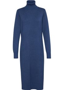 Strickkleid Saint Tropez "MilaSZ Roll Neck Long Dress", Damen, Gr. M (38), N-Gr, blau (titan melange), Feinstrick, Obermaterial: 80% Viskose, 20% Polyacryl, meliert, lang, Kleider Strickkleid, Viskosemischung, Casual fit