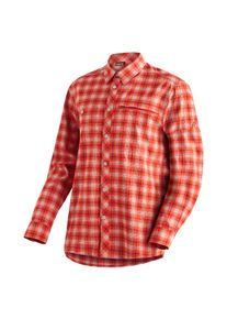 Funktionshemd Maier Sports "Kasen L/S M", Herren, Gr. 46, Normalgr&ouml;&szlig;en, rot, 97% Polyester, 3% Elasthan, Hemden Funktionshemd, Herren Hemd langarm, karriertes Freizeithemd, Langarmhemd, Regular Fit