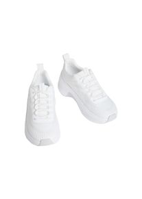 Plateausneaker Calvin Klein "CHUNKY RUN CKSTRIPE LUP SP KN", Damen, Gr. 39, wei&szlig;, Textil, Minimalmuster, unifarben, Basic, Schuhe Plateausneaker, Chunky-Sneaker, Halbschuh, Schn&uuml;rer mit Logoschriftzug
