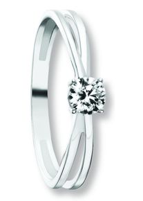 Goldring ONE ELEMENT "Zirkonia Ring aus 333 Wei&szlig;gold" Gr. 52, silber, Fingerringe, Damen, 52,mit Zirkonia, Wei&szlig;gold 333, Goldring