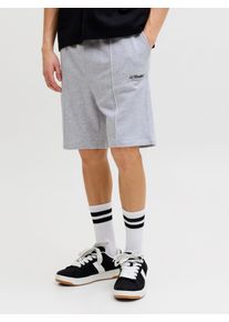 Jack & Jones Sweatshorts JACK & JONES "JPSTKANE SOHO SWEAT SHORTS MID SN", Damen, Gr. XS, N-Gr, light grau melange, Sweatware, Obermaterial: 80% Baumwolle, 20% Polyester, meliert, kniefrei, Hosen Sweatshorts, Baumwollmischung, loose fit