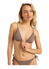 Triangel-Bikini-Top Roxy "Lasca", Damen, Gr. M, Cup B, grau (deep taupe), Obermaterial: 78% Nylon, 9% Nylon, 7, 00% Metall, 6, 00% Elasthan;, Bikini-Oberteile Triangel-Bikini-Top