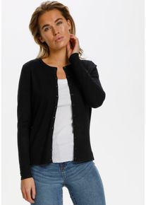 Strickjacke Saint Tropez "A8661, MilaSZ R-Neck Cardigan", Damen, Gr. L, schwarz, Strick, Obermaterial: 80% Viskose, 20% Polyamid, unifarben, regular fit normal, Rundhals, Strickjacken Strickjacke, Viskosemischung, Classic fit