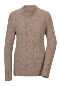 Rundhalspullover GOLDNER "H&uuml;ftlanger Langarm Pullover, Zopfstrick", Damen, Gr. 54, beige (beige, gemustert), Obermaterial: 100% Polyacryl PAN., Modisch, gerade, Elastisch, Pullover Rundhalspullover, keine/nicht relevant