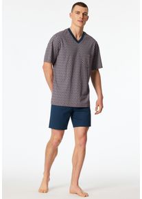 Shorty Schiesser "Comfort Nightwear", Damen, Gr. 52, 500, rot, Single Jersey, Obermaterial: 100% Baumwolle, Basic kurz, V-Ausschnitt, Homewear-Sets Shorty, mit klassischem Karo-Muster, V-Ausschnitt und aufgesetzter Brusttasche