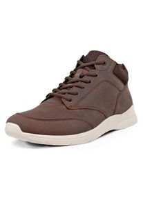 Sneaker Ecco "IRVING MID-CUT", Herren, Gr. 41, dunkelbraun, Nubukleder, Textil, unifarben, Schuhe Sneaker, Winterboots, High Top Sneaker, Stiefelette mit gepolstertem Schaftrand