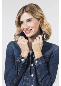 Jeansjacke MAC "RICH JACKET", Damen, Gr. S, blau (night blau netwash), Denim/Jeans, Obermaterial: 89% Baumwolle, 8% Polyester, 3% Elasthan, figurbetont, Jacken Jeansjacke, aus leichter, sommerlicher Denim-Qualit&auml;t mit hohem Baumwoll-Anteil